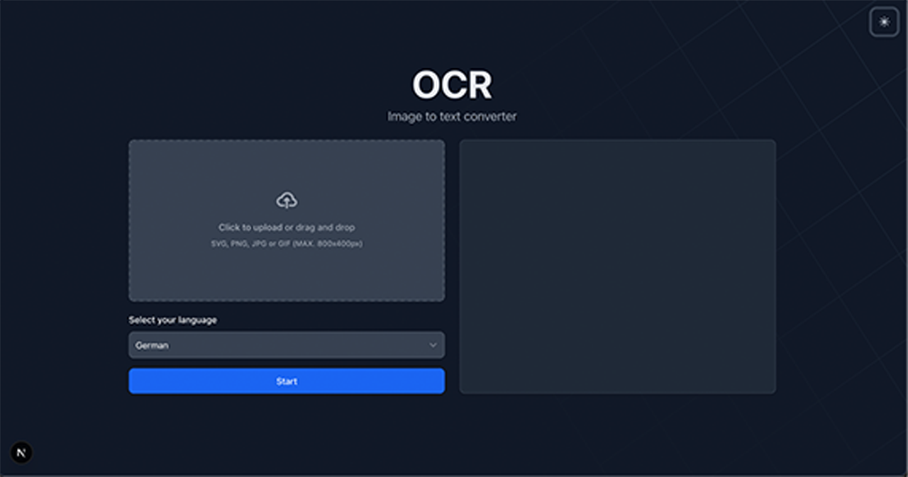 OCR (PWA) screenshot