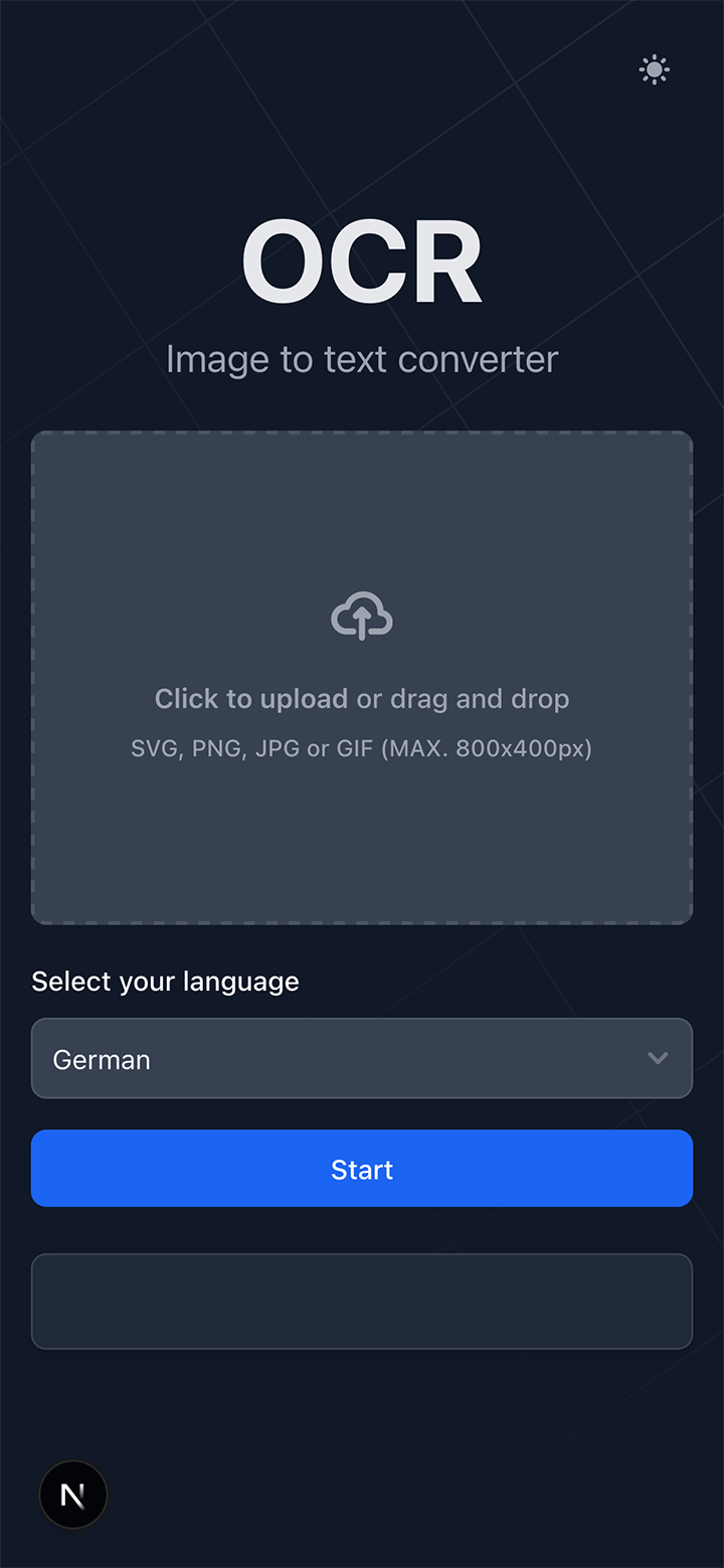 OCR (PWA) screenshot